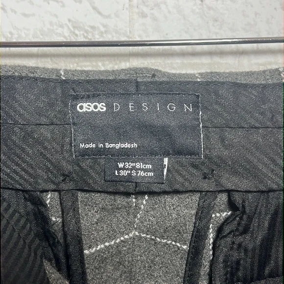 ASOS Design womans gray checkered casual dress pant - Picture 4 of 9